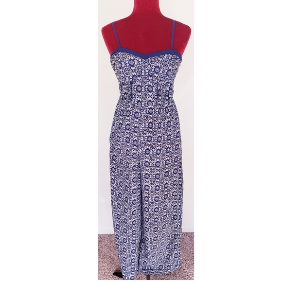 XHILARATION BRALETTE BLUE/WHITE JUMPSUIT - Picture 2 of 3